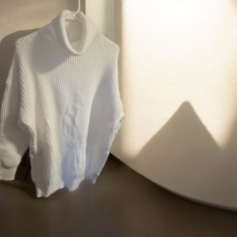 Cider Elegant Ivory Knit Cowl Neck Sweater
